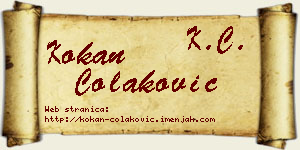 Kokan Čolaković vizit kartica